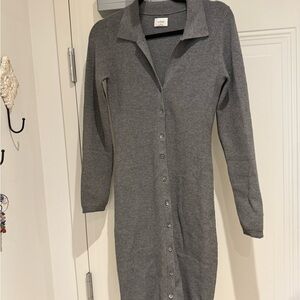 Wilfred Charcoal Long Sleeve Knit Dress